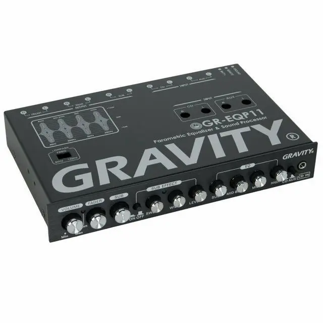 Alt view image 2 of 6 - GR-EQP11 Digital Bass Machine 1/2 Din 9V 4-Way Car Parametric Equalizer w/Front, Rear + Sub Output and Night Illumination