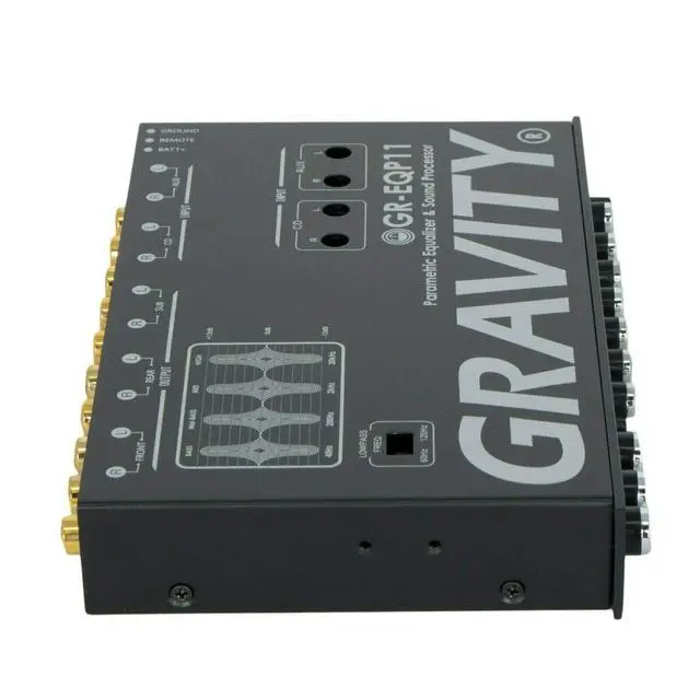 Alt view image 6 of 6 - GR-EQP11 Digital Bass Machine 1/2 Din 9V 4-Way Car Parametric Equalizer w/Front, Rear + Sub Output and Night Illumination