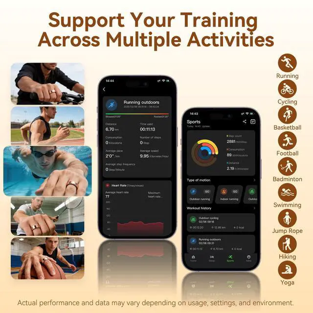 Alt view image 4 of 6 - Smart Health Fitness Ring for Women & Men, Activity Tracker with Step Counter, Sleep Monitor & Stress Tracking, Waterproof, Compatible with Android & iOS, No Subscription Fee