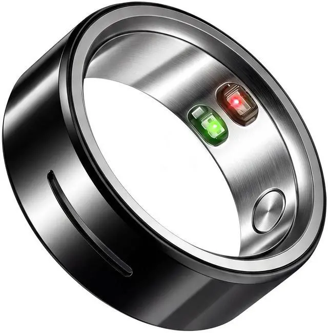 Main image of Smart Ring for Men/Women,Ceramic & 316L Steel Sleep/Heart/SpO2/Activity Tracker,No Subscription,IP68,Vibration Alerts,Touch Control,iOS/Android(Black, 6)