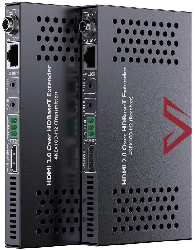 Main image of AV Access HDBaseT HDMI Extender 4K@60Hz 4:4:4 HDR (Dolby Vision), 100m/330ft Long Distance, PoC, IR, RS232 for TV to Another Room, Conference Room(4KEX100-H2) | HDMI Over Cat6a/7, Bi-Directional PoC,