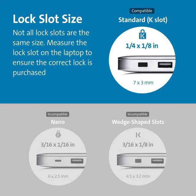 Alt view image 2 of 5 - T-Bar Standard Keyed Lock Slot for Laptops, Durable 6 Carbon Steel Cable Computer Lock, K65035AM