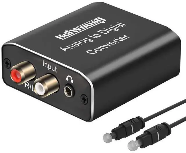 Main image of Analog to Digital Audio Converter, RCA R/L or 3.5mm Jack AUX to Digital Coaxial Toslink Optical SPDIF Audio Adapter for PS4 Xbox HDTV DVD Headphone (Aluminum)