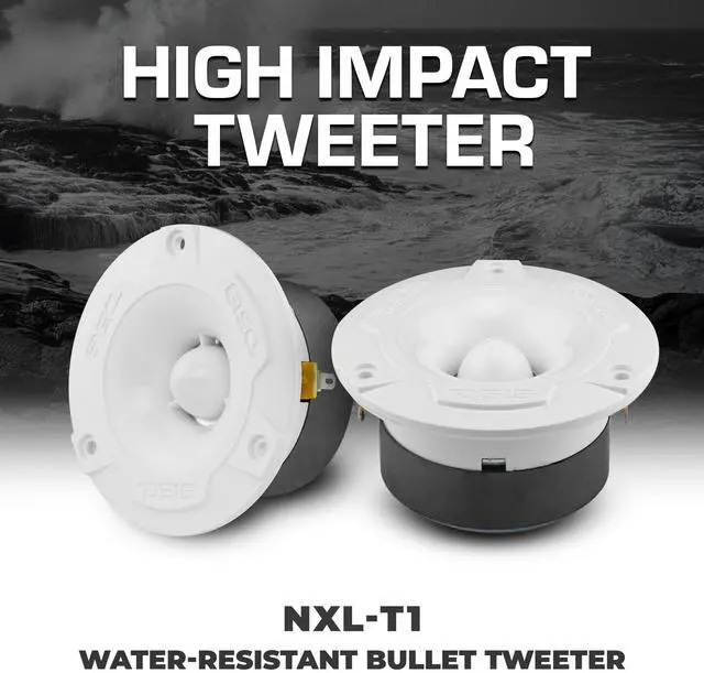 Alt view image 2 of 6 - NXL-T1 Marine 1 VC Waterproof Aluminum Bullet Tweeter 240W Max, 4 Ohms, Built in Crossover - Great for Boats, Motorsports, Motorcycle ATV UTV (2 Water Resistant Speakers)