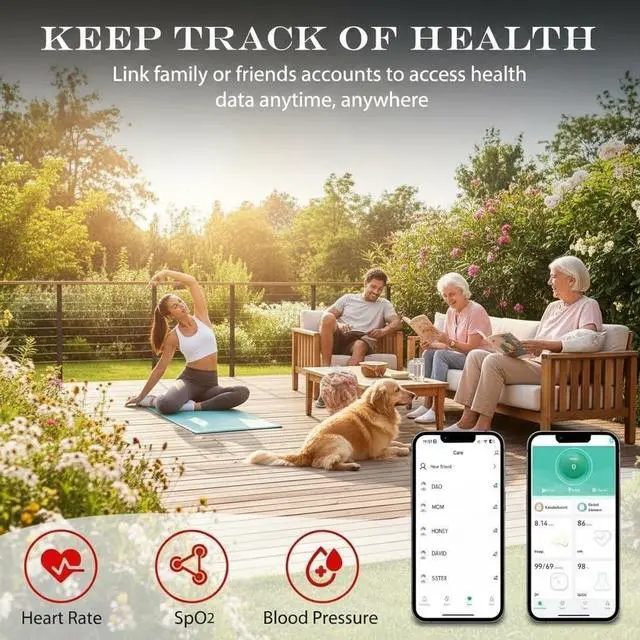 Alt view image 2 of 6 - Smart Health Ring for Men Women, Fitness Tracker Ring with Heart Rate Blood Pressure SpO2 Sleep Monitoring, 100+ Sports, Slim Stainless Steel IP68, No Subscription, iOS Android (Black, 9)