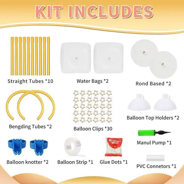 Alt view image 3 of 6 - Half Arch Backdrop Stand for Party Adjustable Height Gold 8.2FT& 6FT | Bending Balloon Arch Stand Kits for Decorations Farme at Wedding, Party, Baby Showers, Birthdays, Graduations and More