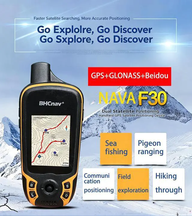Alt view image 6 of 6 - NAVA F30 Handheld GPS Navigation Device, Colorful Map Display, Land Accuracy Surveying Equipment for Outdoor Hiking Hunting Traveling Adventures