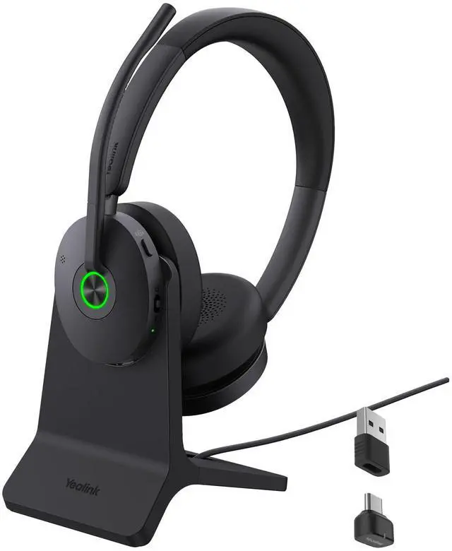 Main image of BH74 AI ANC Wireless Headset with Mic for Work with Charging Dock | 6 Hybrid ANC Mic for Clear Call,Bluetooth Headphone for Open Office WFH,Mute Button&32H Battery Life,Teams Certified,USB C/A
