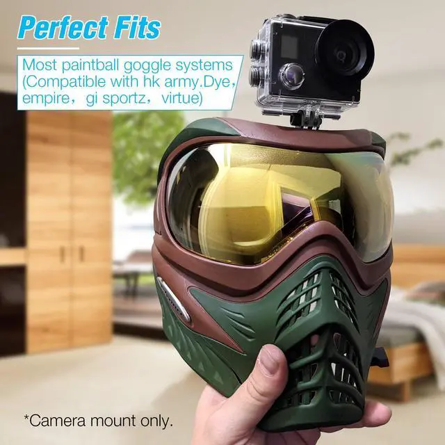 Alt view image 5 of 6 - Goggle Camera Mount for Paintball Mask, Aluminum Paintball Mask Mount