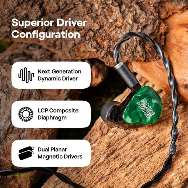 Alt view image 3 of 6 - Punch Audio Portazo 1DD + 2 Planar Driver IEM in Ear Monitor, 2Pin | HiFi Wired Gaming Earbuds, with Basshead Studio Monitoring, Detachable 3.5/4.4mm Cable for Musicians Audiophiles