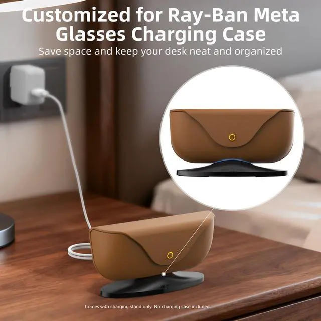 Alt view image 2 of 6 - HiBloks Magnetic USB-C Charging Dock for Ray-Ban Meta Glasses Charger Case | Magnetic USB-C Detachable Charger Stand, Smart Glasses Accessories for Meta Glasses Charging Case with 3.9FT USB-C Cable