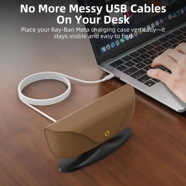 Alt view image 4 of 6 - HiBloks Magnetic USB-C Charging Dock for Ray-Ban Meta Glasses Charger Case | Magnetic USB-C Detachable Charger Stand, Smart Glasses Accessories for Meta Glasses Charging Case with 3.9FT USB-C Cable