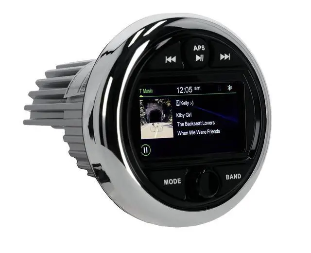 Alt view image 2 of 6 - RGHR48A 4 Zone Marine Gauge Hole Receiver, Bluetooth, App Control | 72W Peak / 28W RMS x 4, Wired Remote, USB, AM/FM, 10-Band EQ, IP66 Waterproof, 3" TFT Display, LED Buttons, RCA Outputs