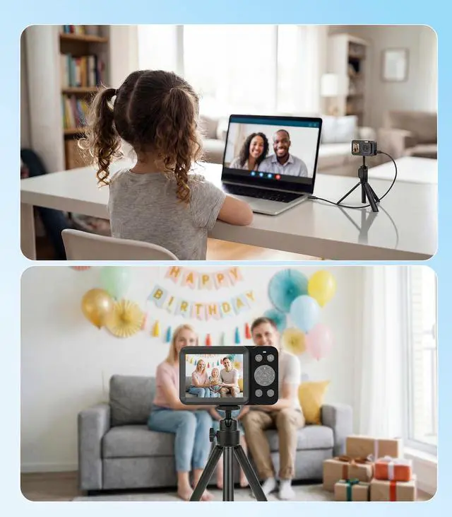 Alt view image 5 of 6 - 5K 80MP Digital Camera for Photography, Point and Shoot Vlogging Camera with Dual Screen, 18X Zoom & Auto Focus, Compact Camera for Kids Teens Beginners, IMX258 Sensor, Webcam Mode, Black