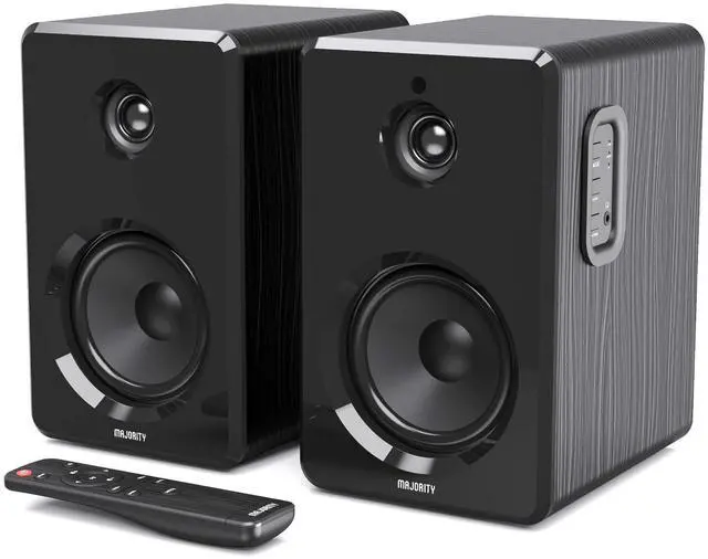 Main image of D40 Active Bookshelf Speakers | Powered Stereo Studio Speakers | Powerful Amplified 2.0 Channel Sound | Bluetooth, Optical, RCA, USB & Aux Playback | Digital Controls | HiFi Speakers
