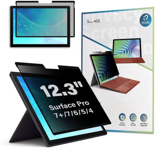Main image of Magnetic Privacy Screen Protector for Surface Pro 12.3 inch (7+/7/6/5/4), Easy On/Off Privacy Filter, Anti-Blue Light, Glare, Laptop Screen Filter, Compatible with Surface Pro 12.3"
