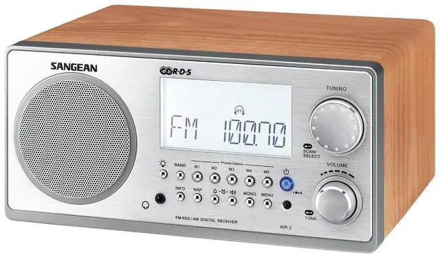 Main image of WR-2 AM/FM-RBDS Wooden Cabinet Digital Tuning Radio (Walnut)
