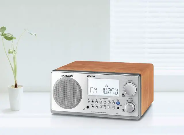 Alt view image 4 of 6 - WR-2 AM/FM-RBDS Wooden Cabinet Digital Tuning Radio (Walnut)