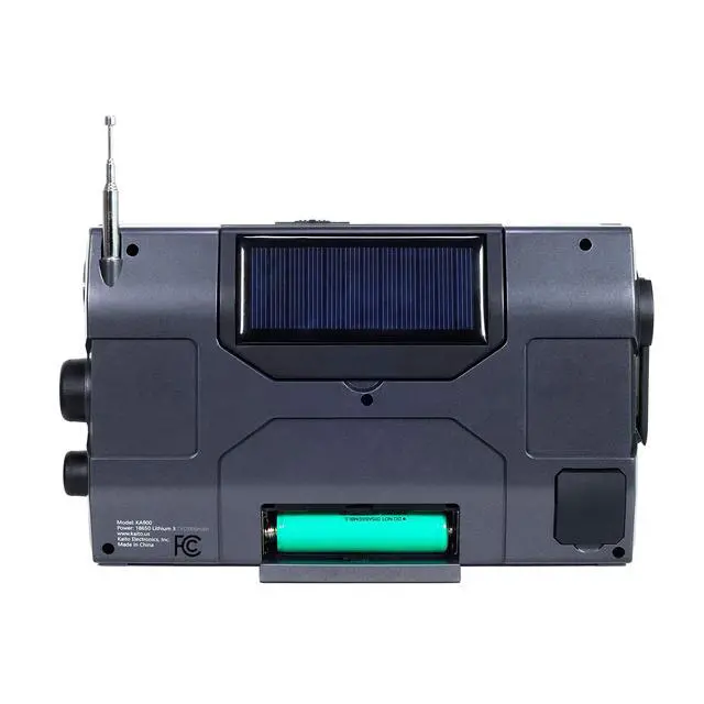 Alt view image 5 of 6 - Emergency Radio Voyager Max KA900 Digital Solar Dynamo Crank Wind Up AM/FM/SW & NOAA Weather Stereo Radio Receiver with Bluetooth, Real-time Alert, MP3 Player, Recorder & Phone Charger, Black