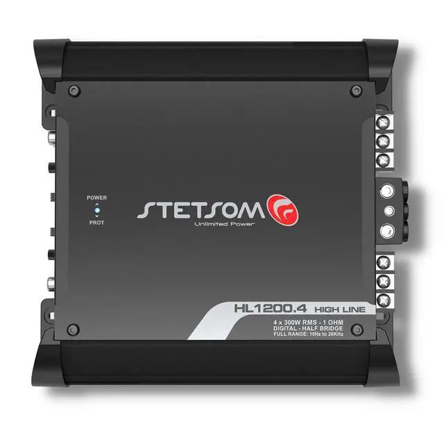 Alt view image 2 of 6 - HL 1200.4 1 Ohm Multichannel Stereo Car Audio Amplifier, HL1200.4 1.2K Watts RMS, 4 Channel, 1 Stable Full Range HD Sound Quality MD Crossover HPF LPF Bass Boost Front Rear Bridge