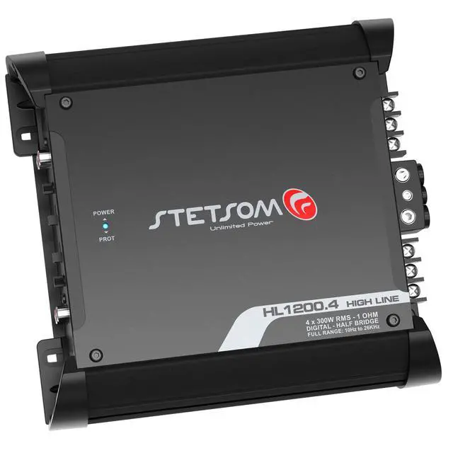 Alt view image 3 of 6 - HL 1200.4 1 Ohm Multichannel Stereo Car Audio Amplifier, HL1200.4 1.2K Watts RMS, 4 Channel, 1 Stable Full Range HD Sound Quality MD Crossover HPF LPF Bass Boost Front Rear Bridge