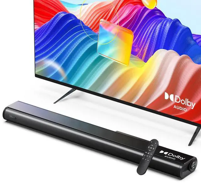 Main image of 2.2ch Dolby Soundbar for Smart TV, 200W Peak Power, 6 Drivers - 2 SUBWOOFER/ 2 Tweeter Build-in, Deep Bass/Clear Voice, 3D Surround Speakers w/HDMI ARC/Opt/BT 5.3, TV/PC Sound Bar-35.4" Long