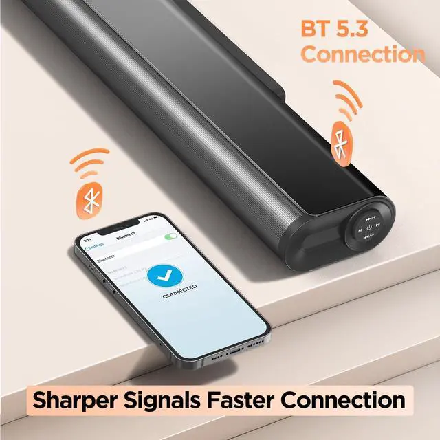 Alt view image 6 of 6 - 2.2ch Dolby Soundbar for Smart TV, 200W Peak Power, 6 Drivers - 2 SUBWOOFER/ 2 Tweeter Build-in, Deep Bass/Clear Voice, 3D Surround Speakers w/HDMI ARC/Opt/BT 5.3, TV/PC Sound Bar-35.4" Long