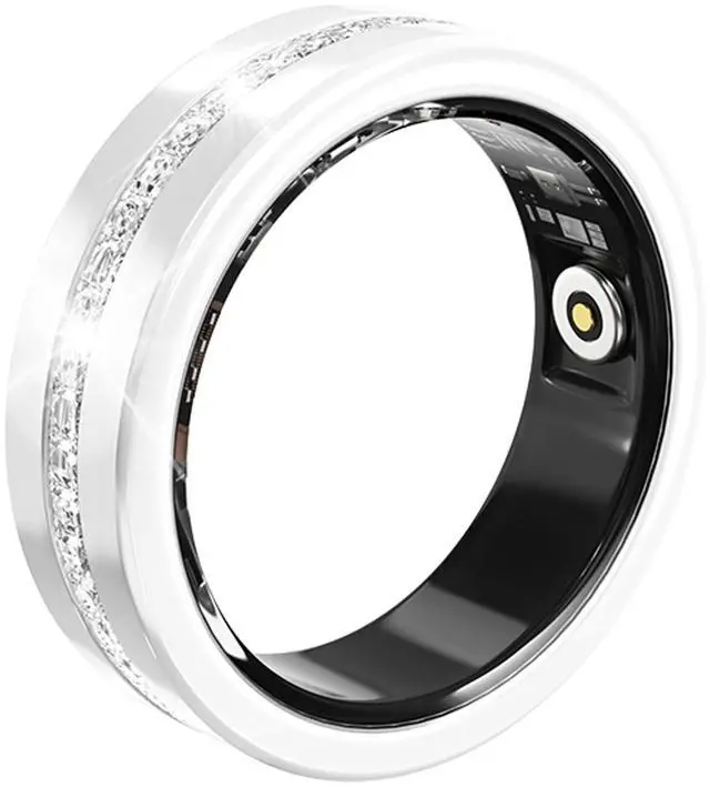 Main image of Smart Ring for Women Health Ring with 24/7 Heart Rate Monitor Sleep Tracker Multi-Sport Modes Waterproof Remote Camera Period Tracking Fitness Tracker Diamond-Accented Fashion iOS Android Phones