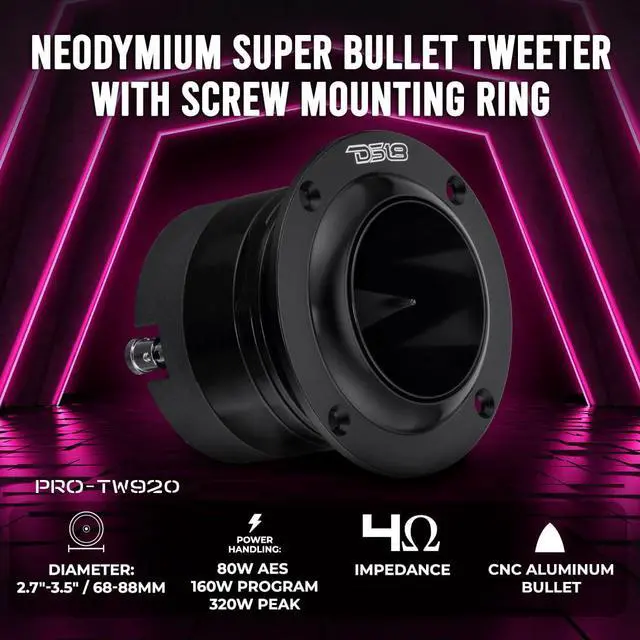 Alt view image 2 of 6 - Pro-TW920 Super Tweeter 1.4", Aluminum Frame and Diaphragm, 300W Max, 150W RMS, 4 Ohms, Built In Crossover - PRO Tweeters Are The Best In The Pro Audio and Voceteo Market (1 Speaker), New Model