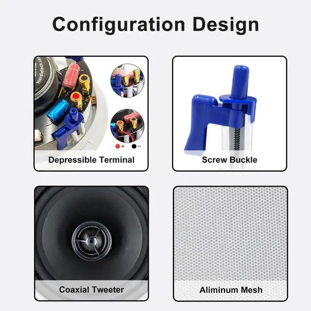 Alt view image 4 of 6 - Home Audio Package in Wall Bluetooth Amplifier Volume Control Receiver Wall Plate with 6.5 Inch 640W Ceiling Speakers(2 Pairs)