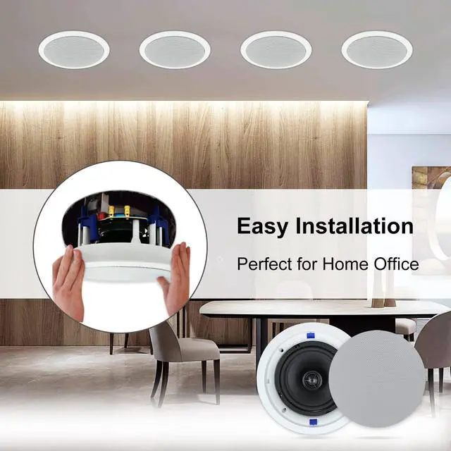 Alt view image 5 of 6 - Home Audio Package in Wall Bluetooth Amplifier Volume Control Receiver Wall Plate with 6.5 Inch 640W Ceiling Speakers(2 Pairs)