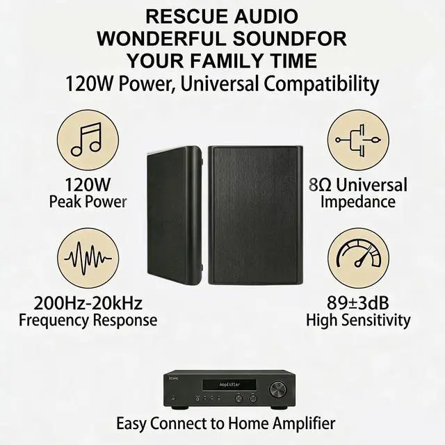 Alt view image 3 of 6 - 5.25" 240W Ultra-Slim Home Theater Wall Speakers (A Pair, Black) - Wall-Mountable Design with Crisp Clear Sound and Durable Construction for Immersive Home Entertainment