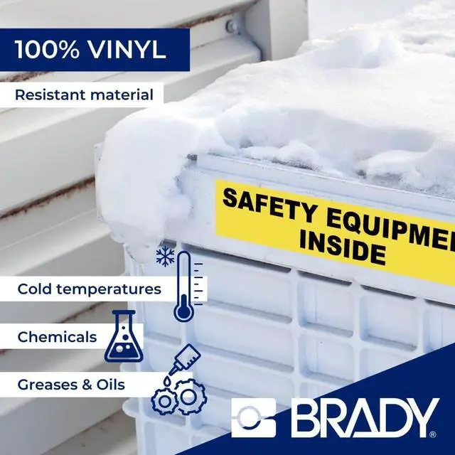 Alt view image 3 of 6 - Authentic (M4C-500-595-WT-BK) All-Weather Vinyl Labels 0.5 in W x 25ft Black on White. for use with BMP41, BMP51, M410, M510, and M511 Label Printers