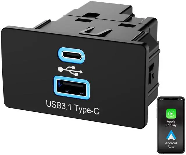 Main image of Carplay Hub Wireless CarPlay USB Media Hub for Ford F-150 2013-2023 USB Type-C Hub Upgrade Module for Ford SYNC 3 Version 3.4 for Apple CarPlay & Android Auto