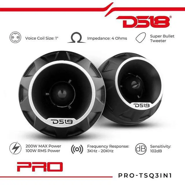 Alt view image 4 of 6 - PRO-TSQ3IN1 1" Aluminum High Compression Neodymium Bullet Tweeter - 3 in 1 Tweeter Surface/Flush/Angle, 200 Watts 4-Ohm