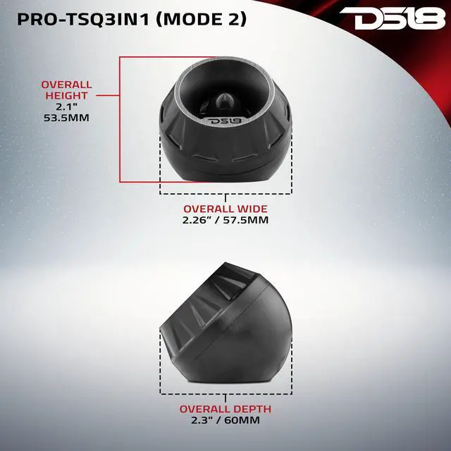 Alt view image 6 of 6 - PRO-TSQ3IN1 1" Aluminum High Compression Neodymium Bullet Tweeter - 3 in 1 Tweeter Surface/Flush/Angle, 200 Watts 4-Ohm
