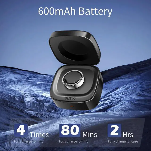 Alt view image 5 of 6 - Smart Rings Charger Case Only Compatible with Oura Ring Gen 3 Heritage/Horizon - Rings Charging Box with Indicator Light - Portable for Ring Storage, Travel, Prevent Scratches (Size 7)