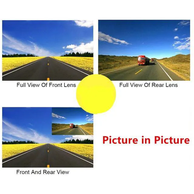 Alt view image 5 of 6 - Car DVR Rear View Mirror Video Recroder 4.3" inch Back Up Car Camera Dual Lens Cam Night Vision Front and Rear Backup Reverse Security for Car