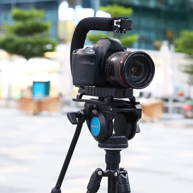 Alt view image 2 of 6 - Video Action Handheld Stabilizer, U/C Shape Video Action Stabilizing Handle Grip with Cold-Shoe Mount for All Camera Action Camera Camcorder and Smartphones