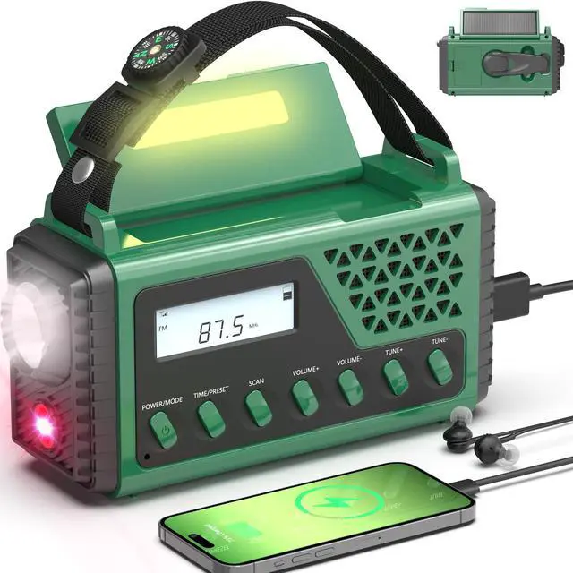 Main image of Emergency Crank Weather Radio, 10000mAh Solar Hand Crank Portable NOAA AM FM Battery Power Radio,Weather Alert with Flashlight,SOS Alarm & Reading Lamp,Survival Gifts for Home Outdoor
