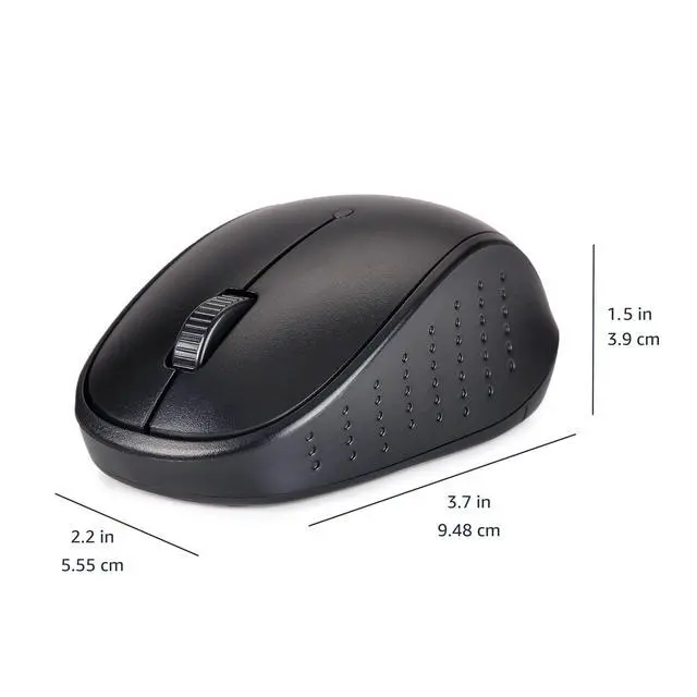 Alt view image 4 of 6 - Wireless Keyboard and Mouse Combo, Full-Sized, QWERTY Layout, 2.4 GHz USB Plug & Play Receiver, Sleek Design, Black