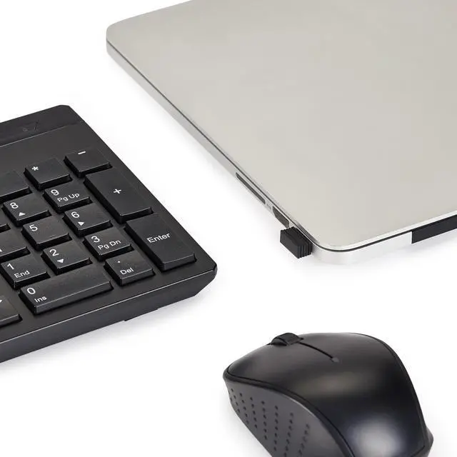 Alt view image 5 of 6 - Wireless Keyboard and Mouse Combo, Full-Sized, QWERTY Layout, 2.4 GHz USB Plug & Play Receiver, Sleek Design, Black