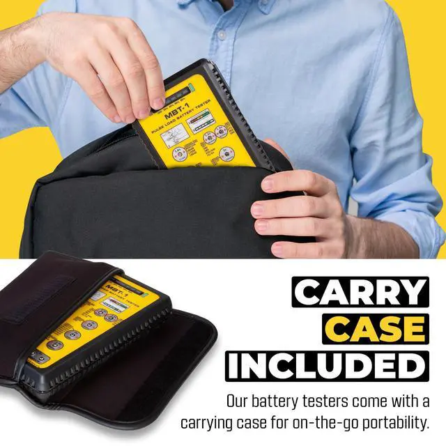 Alt view image 5 of 6 - MBT-1 Battery Tester, Professional Pulse Load Checker for AAA AA C D 9V N Lithium & Button Cell Batteries, Tests 40+ Types in Seconds, LED Charge Display, Carry Case, USA Made