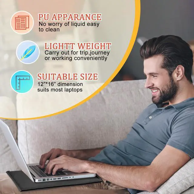 Alt view image 5 of 6 - EMF Radiation Shielding Laptop Pad - 12x16 Inch Heat Blocking Mat, Anti-Radiation & Heat Protection for Laptop, Notebook, Tablet Use on Lap, Office, Travel