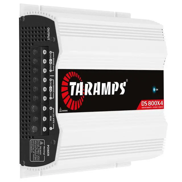 Alt view image 2 of 6 - Taramps DS 800x4 2 Ohms 800 Watts RMS, 4-Channel 200x4 Watts RMS, Class D, Full Range, Crossover High/Low Pass Fixed, Bridgedable, Car Audio Amplifier
