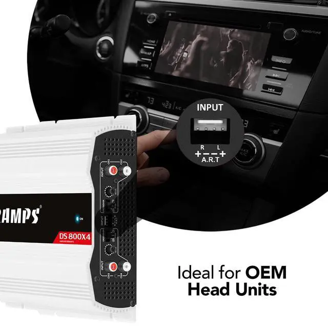 Alt view image 6 of 6 - Taramps DS 800x4 2 Ohms 800 Watts RMS, 4-Channel 200x4 Watts RMS, Class D, Full Range, Crossover High/Low Pass Fixed, Bridgedable, Car Audio Amplifier