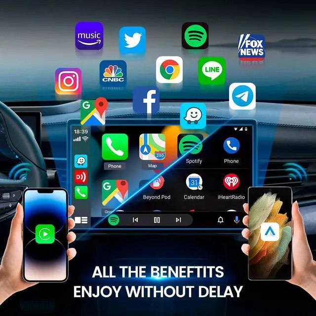 Alt view image 4 of 6 - 4.0 Wireless CarPlay Adapter, Enable Wireless Android Auto | Convert Wired CarPlay to Wireless, Plug & Play, Fast Connection, Retains OEM Controls & Mic, for Factory Wired CarPlay Cars