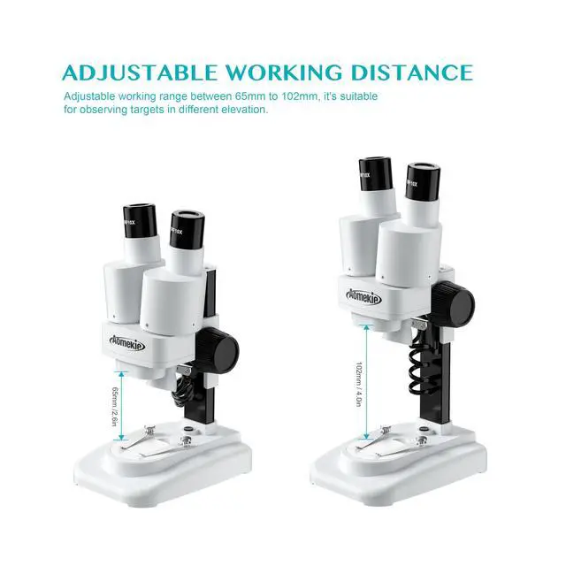 Alt view image 6 of 6 - ® Microscope 20X 50X with 10Pcs Slides Insect Specimen Stereo Microscope with WF eyepieces LED Light Source Portable Stereoscope 12Pcs Mineral specimens