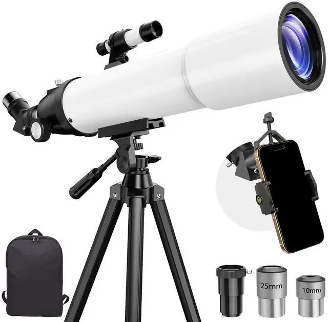 Main image of 90mm Refractor Telescope for Adults & Kids: 150X Scope with 133cm Tripod | 90mm Large Aperture, Fully Multi-Coated Optics, Brighter Views, Higher Contrast, 20X-150X Magnification, Tool-Free Setup
