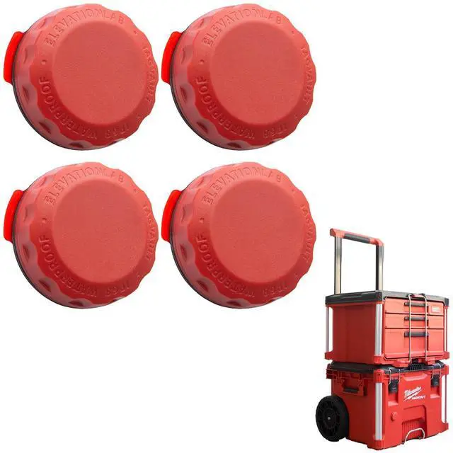 Main image of TagVault AirTag Surface for Milwaukee® PACKOUT (4 Pack) - The Waterproof AirTag Stick-On Holder | 3M VHB, Ultra-Durable, Screw-On Design